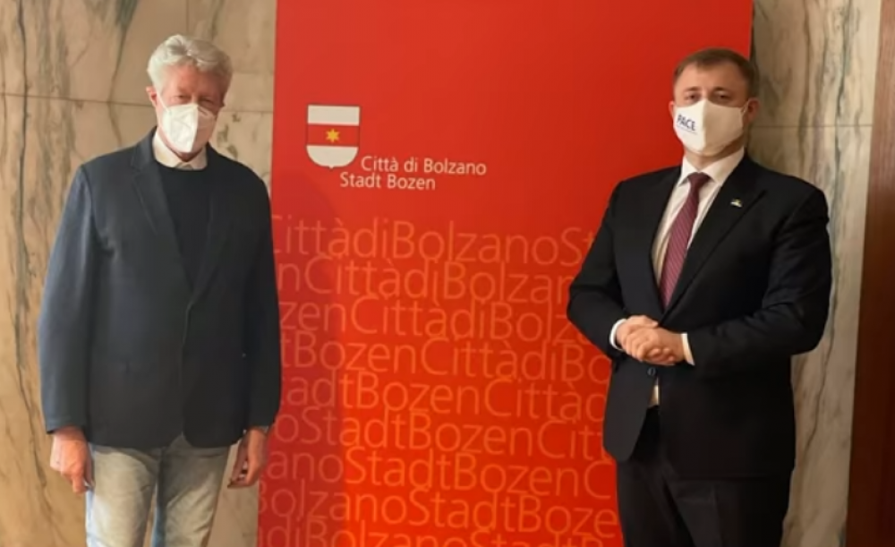 Președintele partidului PACE , Gheorghe Cavcaliuc, s-a întâlnit cu primarul din Bolzano, Renzo Caramaschi